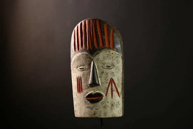 African Lega Mask Vintage Tribal Face Art, Authentic Handcrafted Wall Sculpture, Unique Decorative African Art Piece-G3987