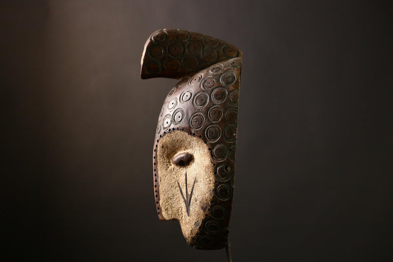 African Bwami Mask Authentic Lega Tribal Art, Handcrafted Wooden Sculpture, Unique Ethnic Home Decor, Collectible DR Congo Artifact-G3983