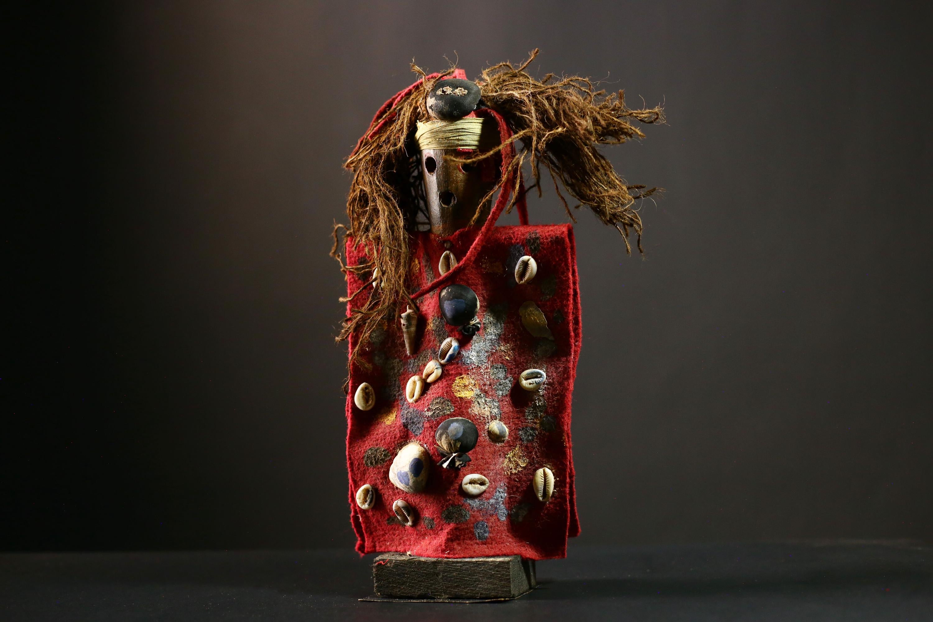 African Nkondi Statue Voodoo Tribal Collectible Shaman Art Sculpture Decor-G4214