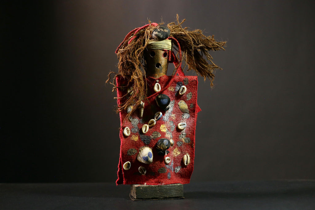 African Nkondi Statue Voodoo Tribal Collectible Shaman Art Sculpture Decor-G4214