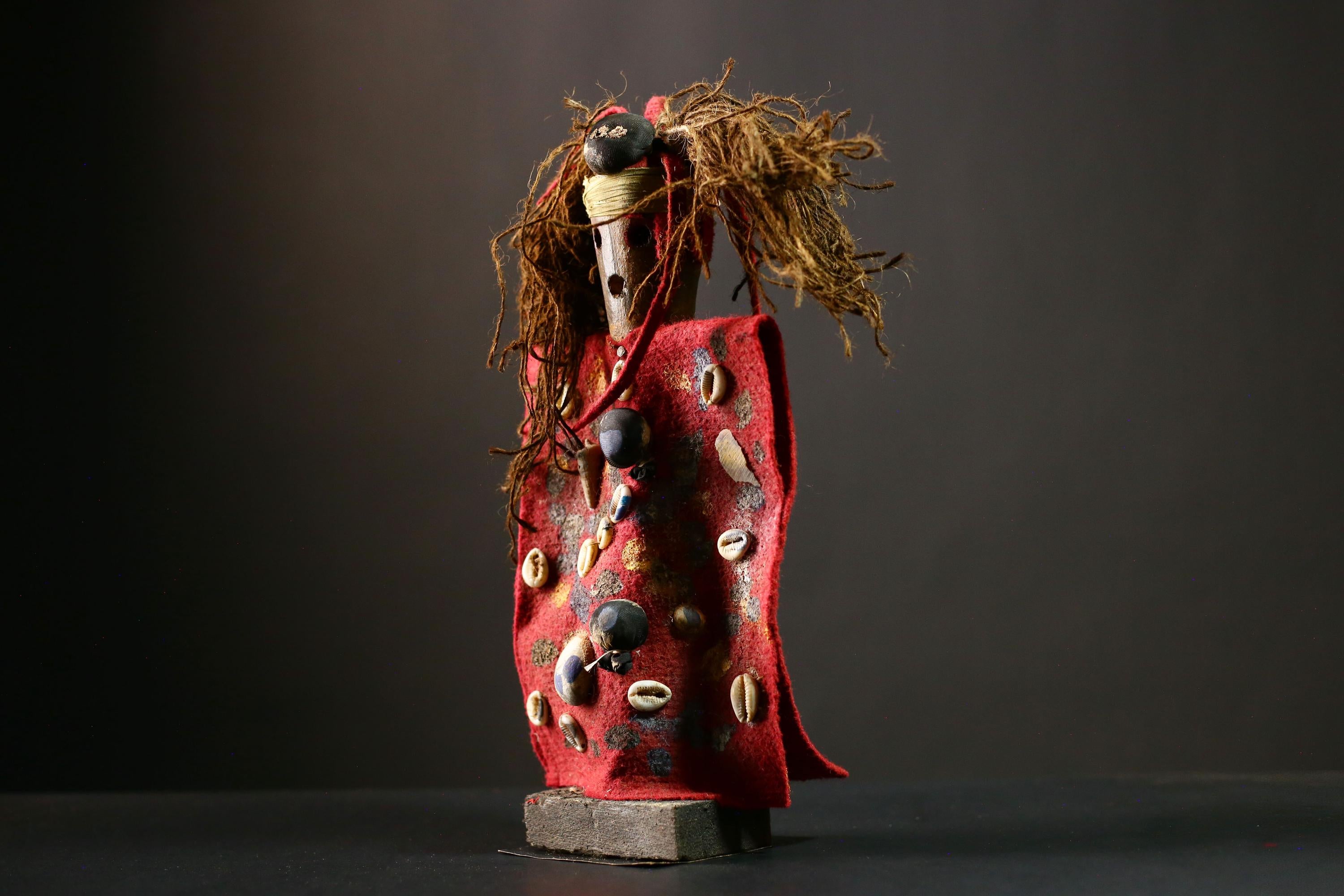 African Nkondi Statue Voodoo Tribal Collectible Shaman Art Sculpture Decor-G4214