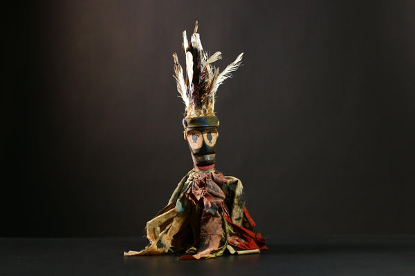 African Nkondi Statue Voodoo Vintage Tribal Collectible Shaman Sculpture Decor-G4205