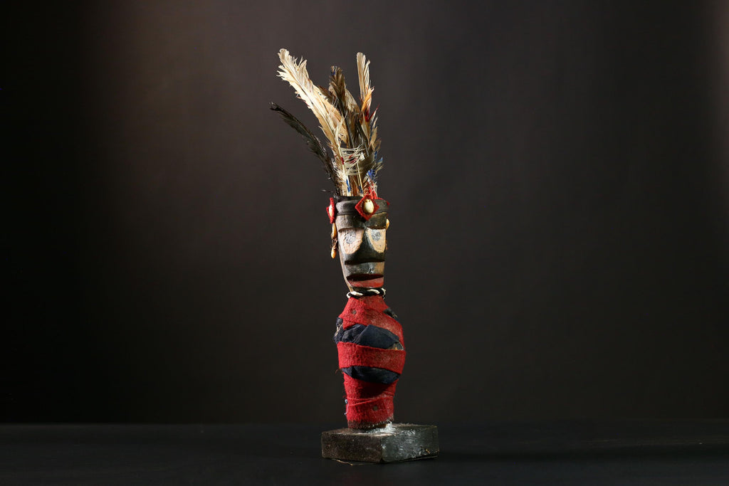 African Vintage Nkisi Nkondi Statue - African Collectible Voodoo Doll Art-G4201