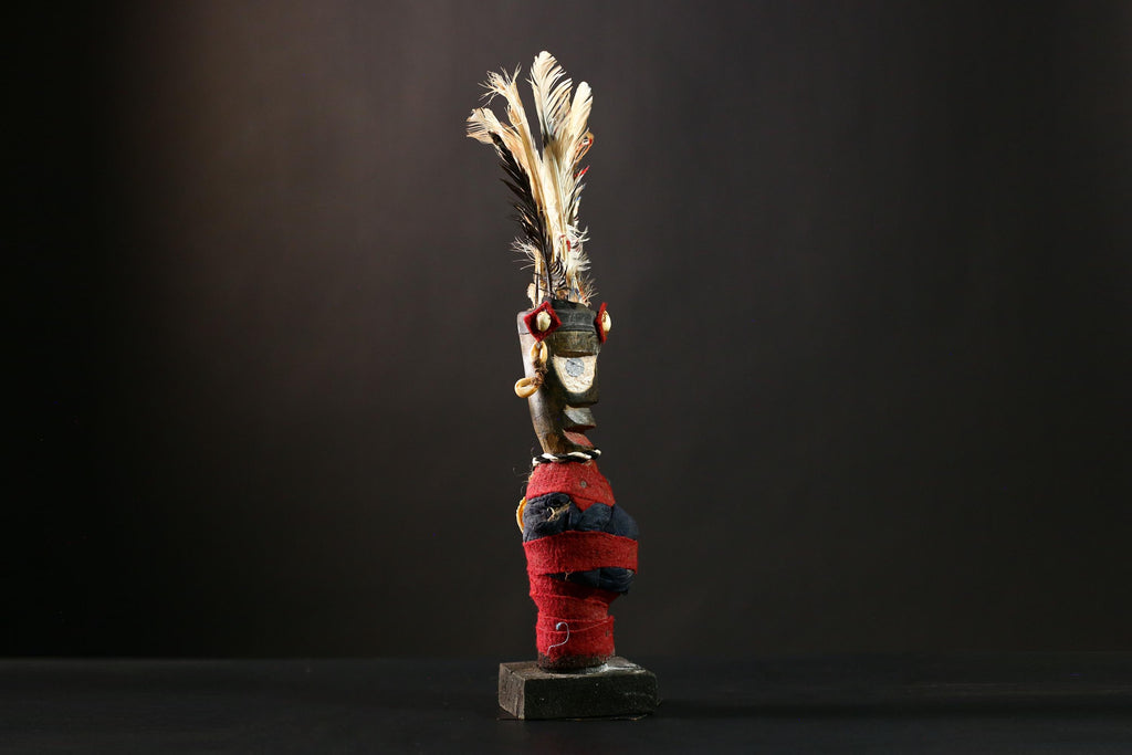 African Vintage Nkisi Nkondi Statue - African Collectible Voodoo Doll Art-G4201