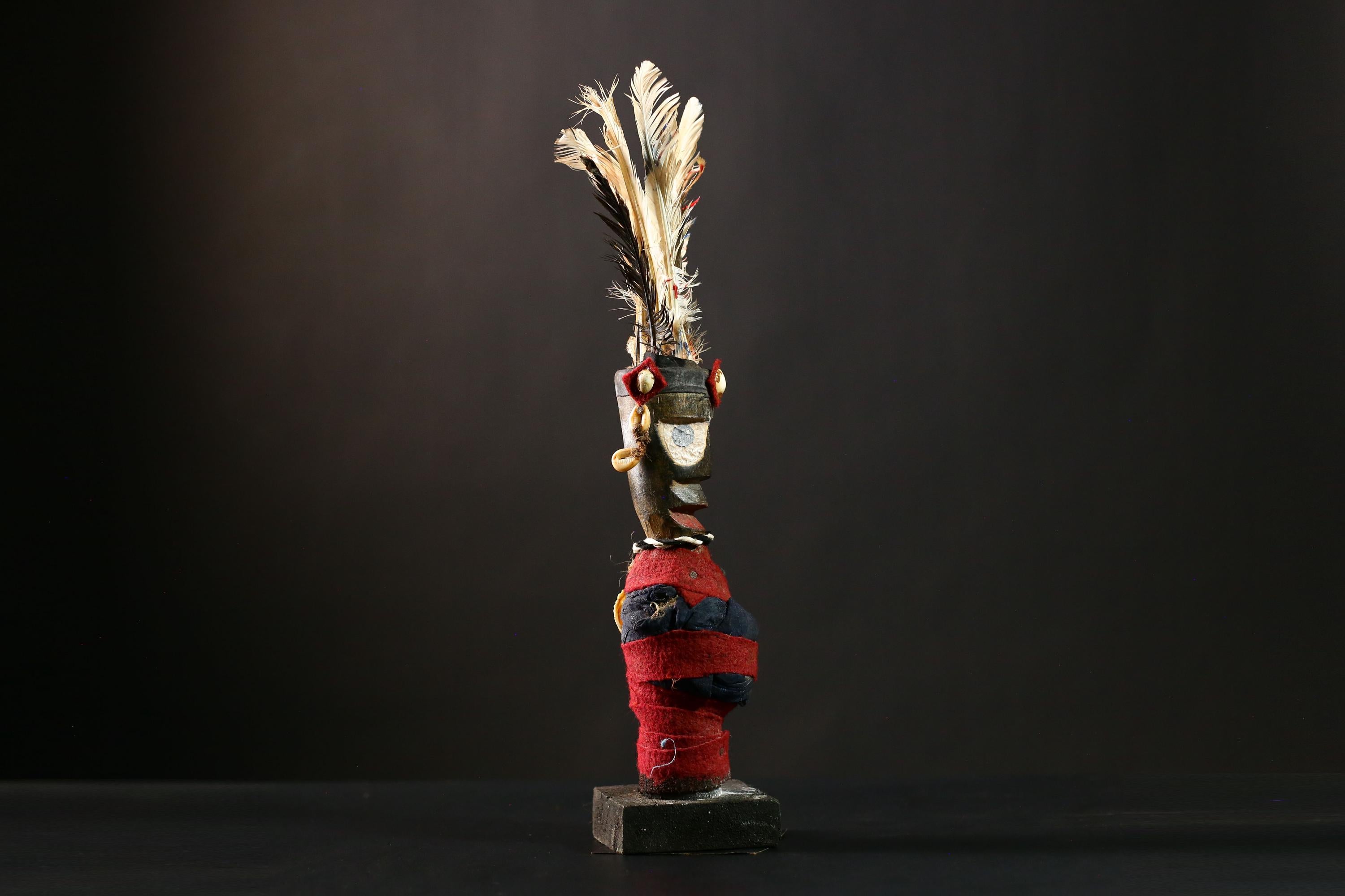 African Vintage Nkisi Nkondi Statue - African Collectible Voodoo Doll Art-G4201