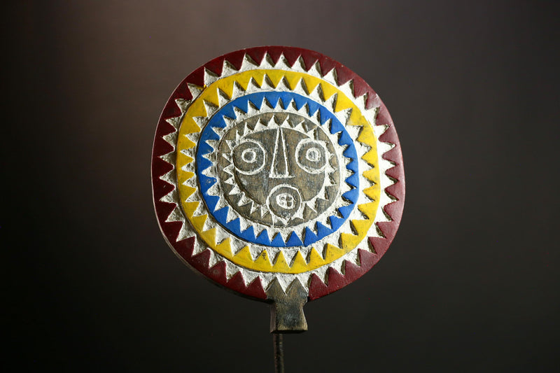 African Large Bwa Sun Mask Handcrafted Wooden Tribal Wall Art for Home Decor, Unique Ethnic Sculpture, African Decor Piece-G1127