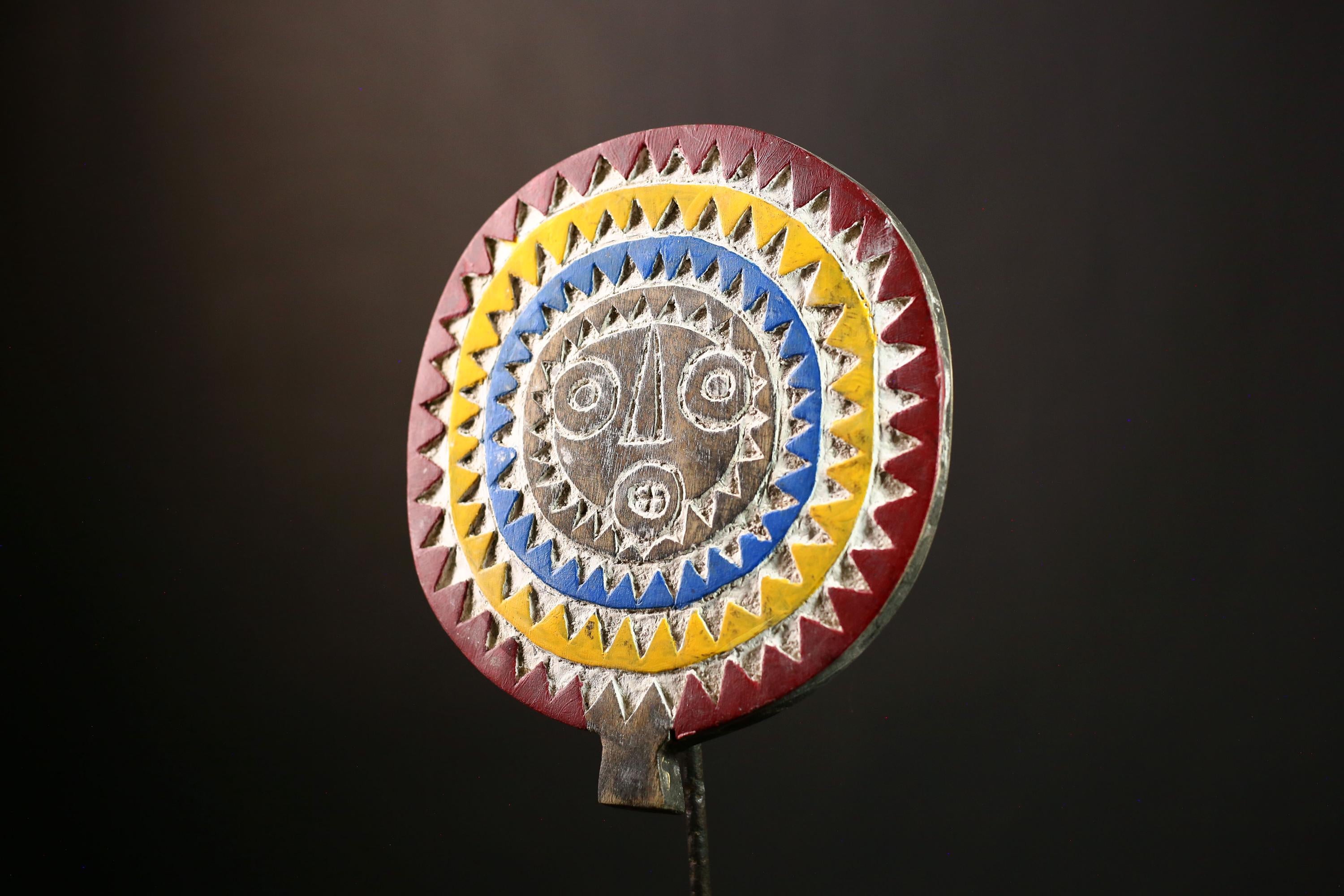 African Large Bwa Sun Mask Handcrafted Wooden Tribal Wall Art for Home Decor, Unique Ethnic Sculpture, African Decor Piece-G1127