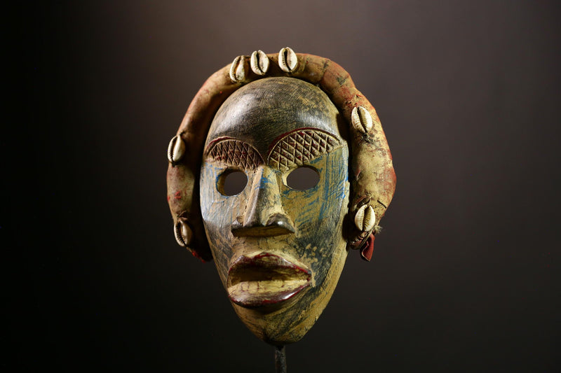 African Dan Tribal Mask Handcrafted Wooden Wall Art, Unique Ethnic Decor Sculpture, Authentic Collectible Tribal Piece-G1135