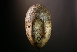 African Bwami 3 Faces Mask Lega Tribal Art Sculpture, Congo Wall Decor, Ethnic Home Décor, Unique Collectible for Artistic Display-G4005