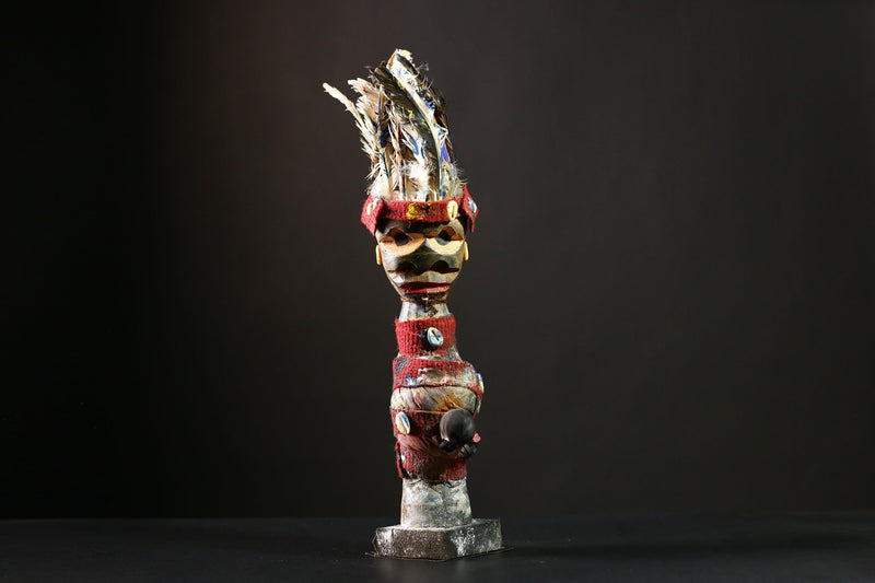 Africa Nkondi Nkisi Statue Voodoo Sculpture, Kongo Spirit Figure, Unique African Art Collectible, Tribal Decor, Handmade Art Object-G4217