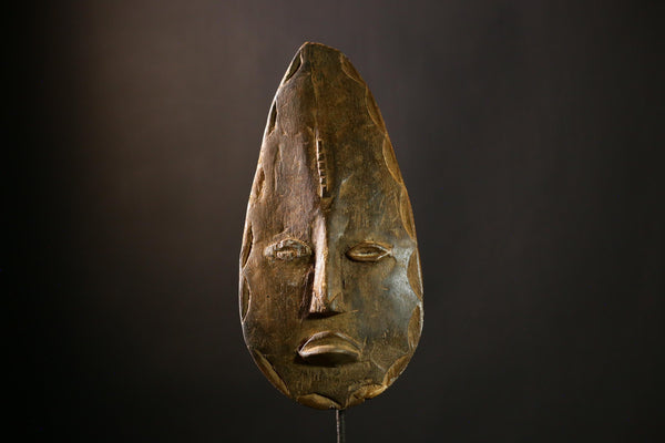 African Baule Vintage Mask, Hand-Carved Wooden Tribal Art, Unique Face Decor, Sculpture, Collectible Home Decor Piece for Art Lovers-4938