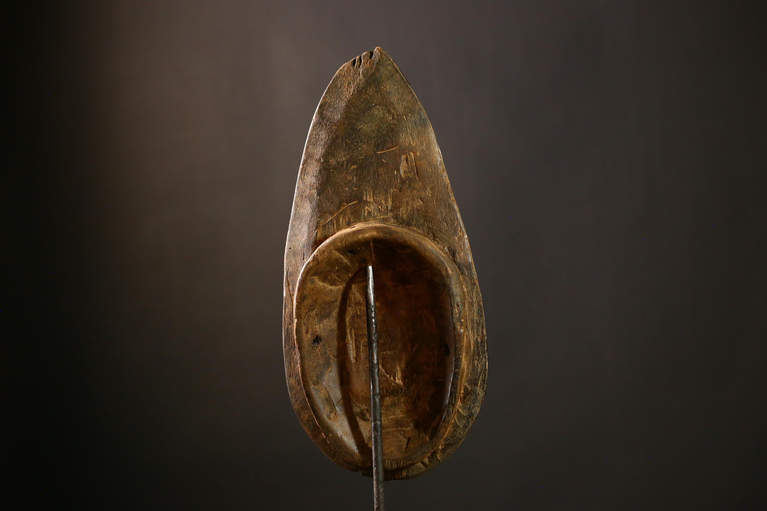 African Baule Vintage Mask, Hand-Carved Wooden Tribal Art, Unique Face Decor, Sculpture, Collectible Home Decor Piece for Art Lovers-4938