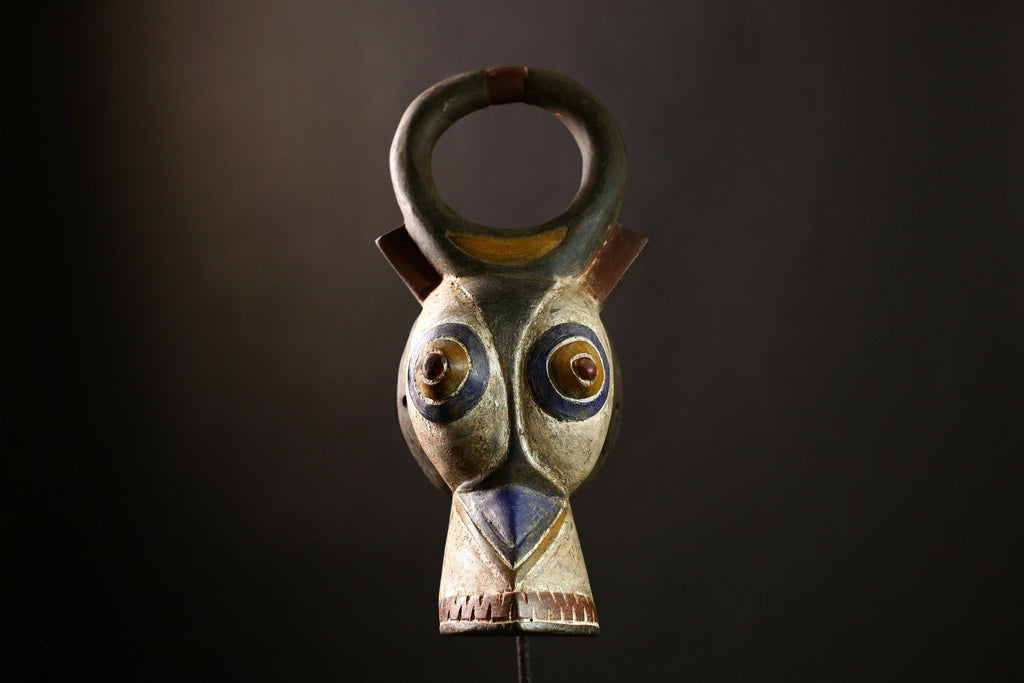 African Bobo Bush Cow Mask, Hand-Carved Wooden Art, Unique Burkina Faso Decor, Ethnic Collectible Sculpture, Stunning Wall Art Piece- 6581
