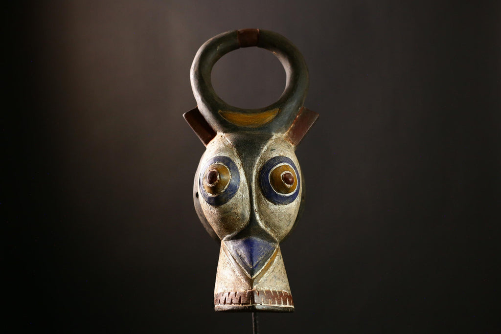 African Bobo Bush Cow Mask, Hand-Carved Wooden Art, Unique Burkina Faso Decor, Ethnic Collectible Sculpture, Stunning Wall Art Piece- 6581
