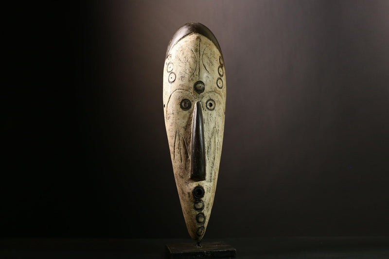 African Fang Mask: Handcrafted Tribal Wall Art | Unique Cultural Decor Accent | Authentic Sculpture for Home and Gallery Display-G4019