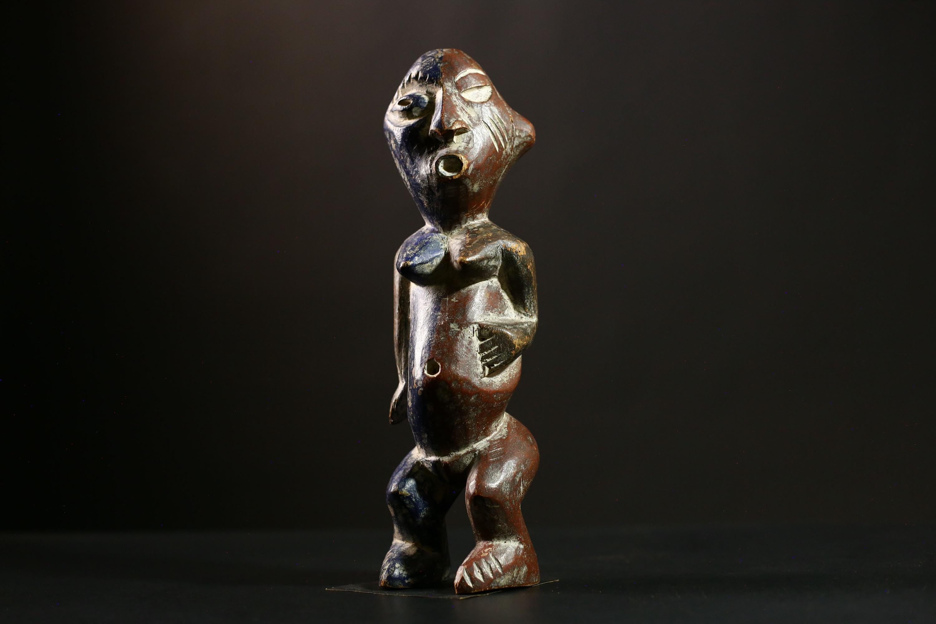 African FANG Figure, Hand-Carved Tribal Wooden Ancestor Statue Art-6531