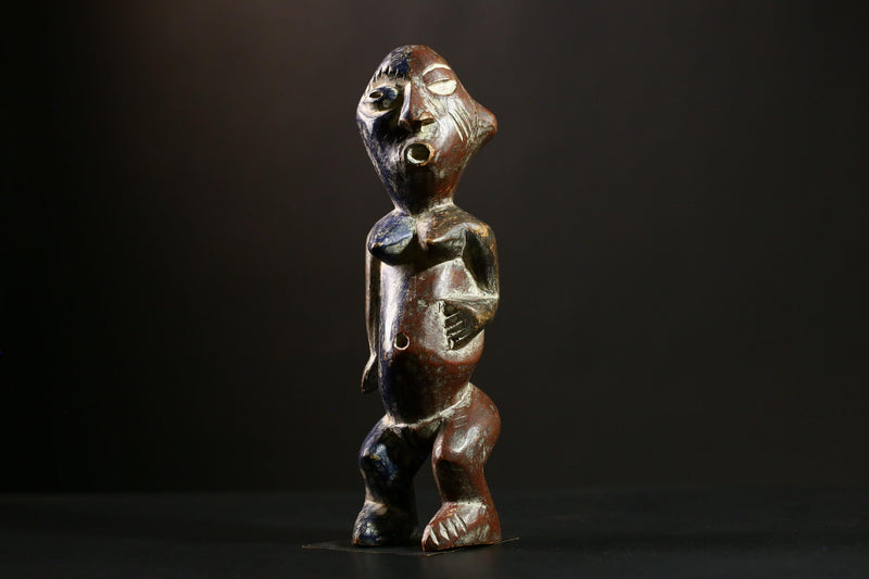 African FANG Figure, Hand-Carved Tribal Wooden Ancestor Statue Art-6531