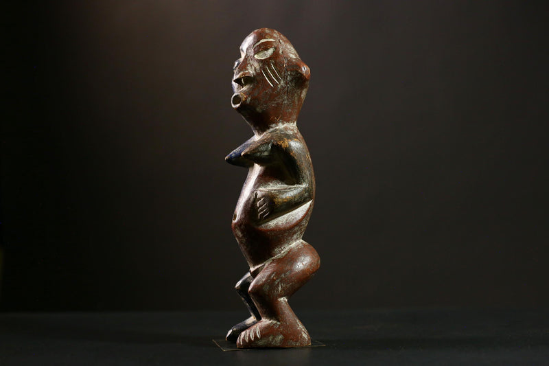 African FANG Figure, Hand-Carved Tribal Wooden Ancestor Statue Art-6531