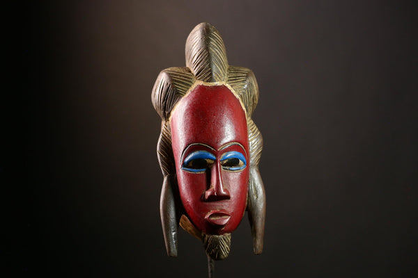 African Guro Mask - Handmade Tribal Wall Art, Unique Home Décor, Ethnic Face Mask Sculpture, Collectible Mask for Wall Display-G4026