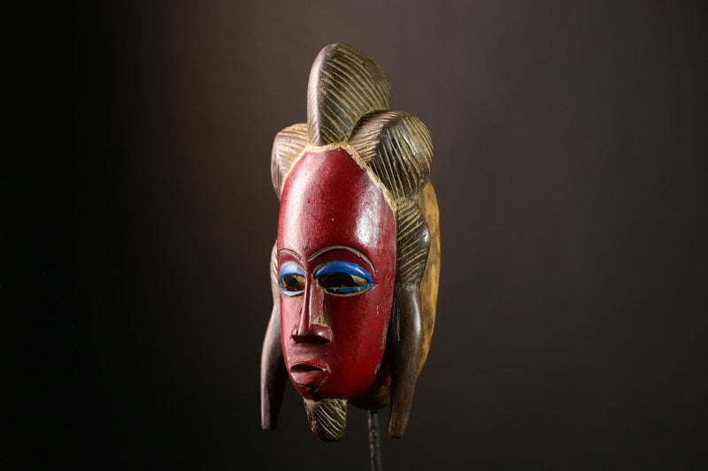 African Guro Mask - Handmade Tribal Wall Art, Unique Home Décor, Ethnic Face Mask Sculpture, Collectible Mask for Wall Display-G4026