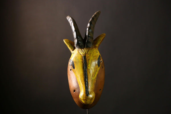 African Antelope Guro Mask Vintage Home Décor Burkina Faso Sculpture-G4244