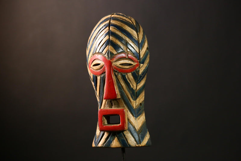 African Songye Mask, Handcrafted Wood Wall Art, Unique Congo Decor -G4239