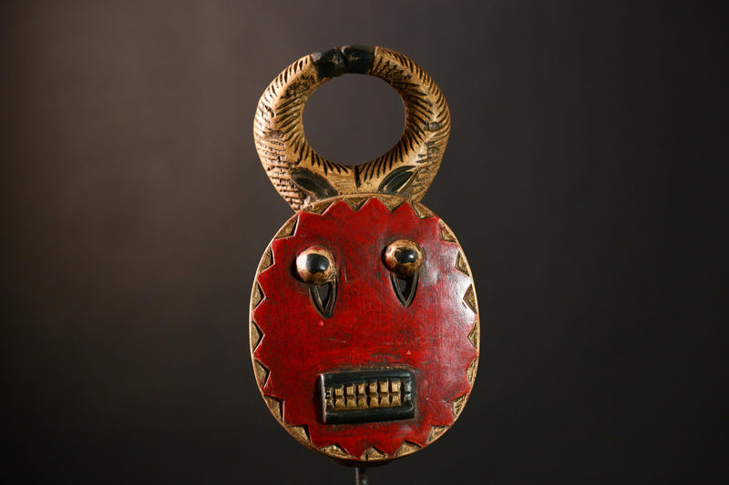 African Goli Guru Mask, Handcrafted Wooden Tribal Art, Unique Wall Decor-G4236