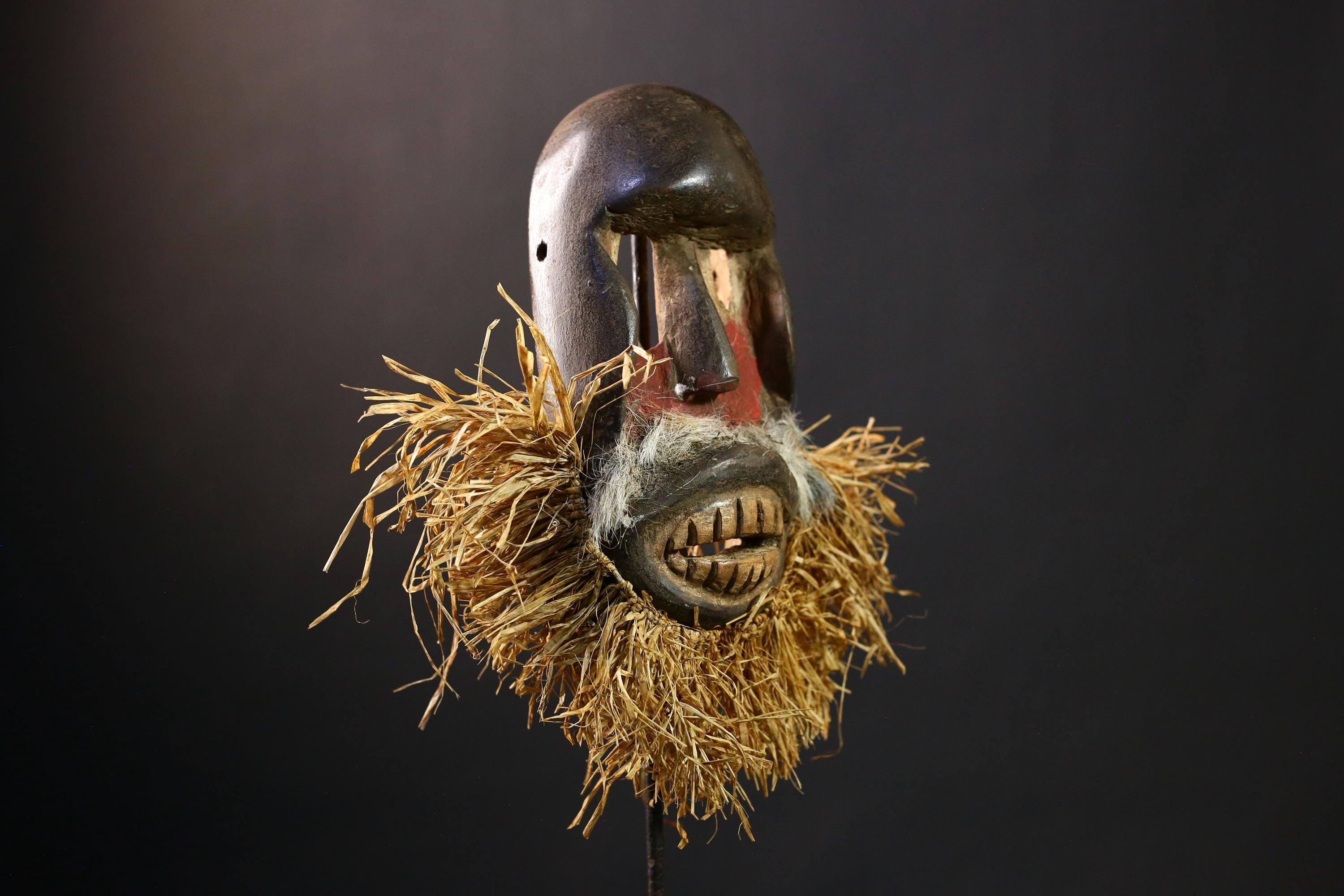 African Dan Mask, Vintage Hand-Carved Wood Figure, Wall Decor Piece-G4232