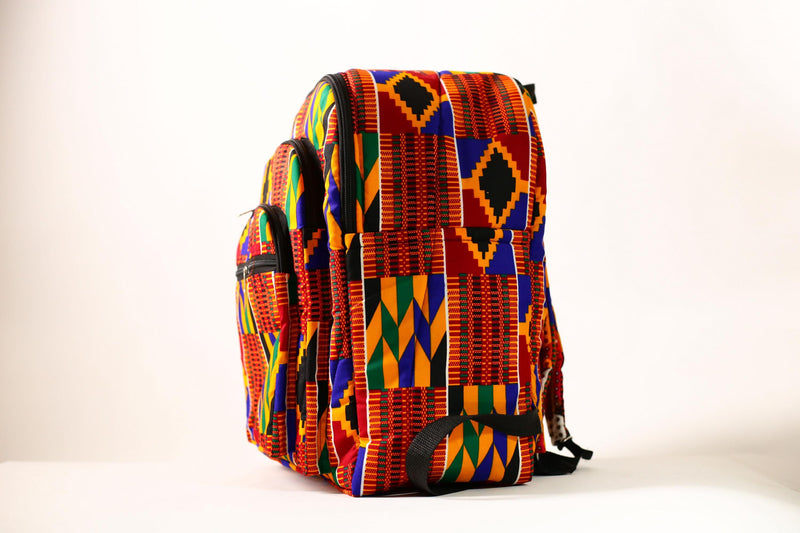 African Bright Kente Cloth Backpacks Handmade Assorted Pattern SIZE(CM): 44/34 Styles-G4248