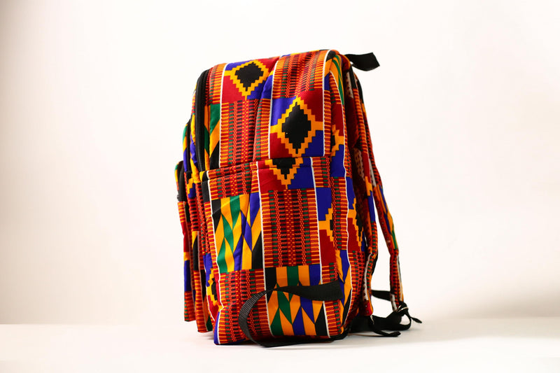 African Bright Kente Cloth Backpacks Handmade Assorted Pattern SIZE(CM): 44/34 Styles-G4248