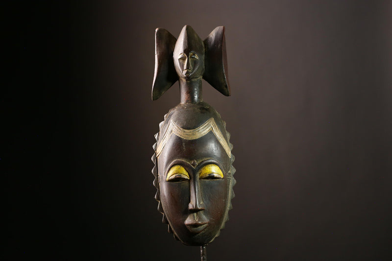 African Mask Hand-Carved Wood | Tribal Face Art Sculpture | Unique Home Decor | Authentic African Masks for Collectors-G4036