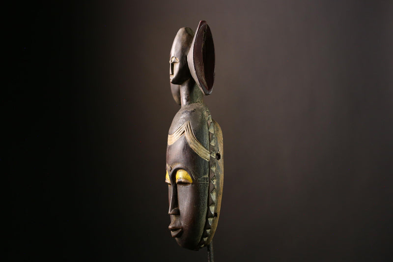 African Mask Hand-Carved Wood | Tribal Face Art Sculpture | Unique Home Decor | Authentic African Masks for Collectors-G4036