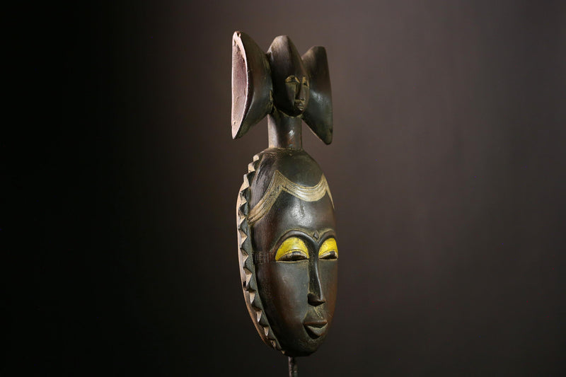 African Mask Hand-Carved Wood | Tribal Face Art Sculpture | Unique Home Decor | Authentic African Masks for Collectors-G4036