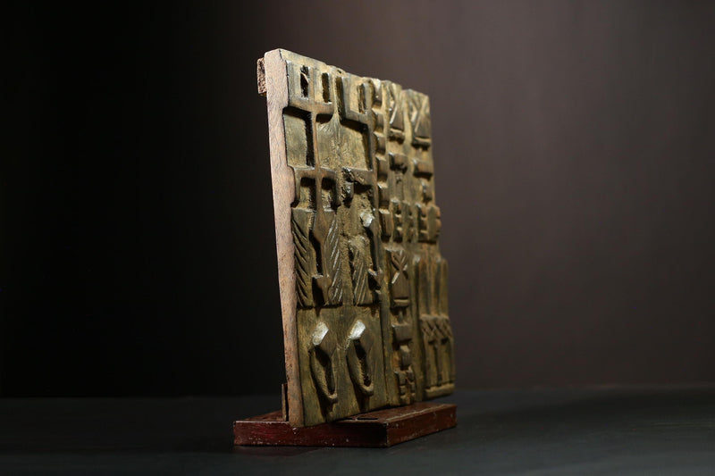 Exquisite Hand-Carved Yoruba Granary Door Statue - Unique African Wall Hanging Décor Accent - Cultural Artistry Home Decoration-G4030