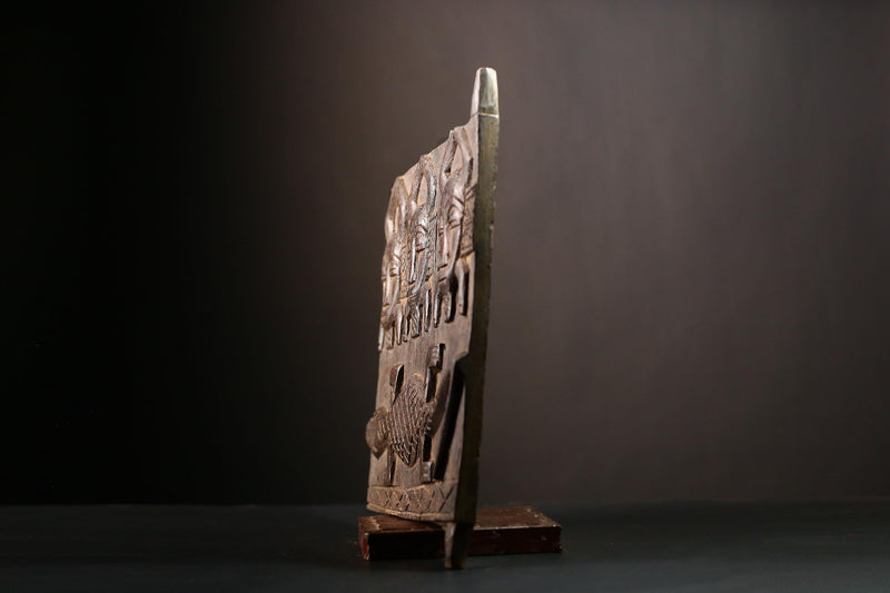 Exquisite Hand-Carved Yoruba Granary Door Statue - Unique African Wall Hanging Décor Accent - Cultural Artistry Home Decoration-G4029