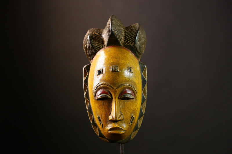 African Guro Mask Antique Hand Carved Baule Wood Wall Décor | Unique Art Object for Home Decoration & Ethnic Collectibles-G4067