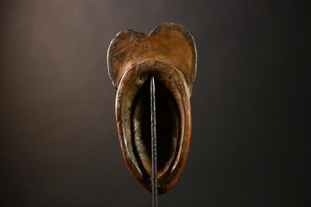 African Red Decor Tribal Baule Wall Hanging Masks Home Decor for Walls-G4288