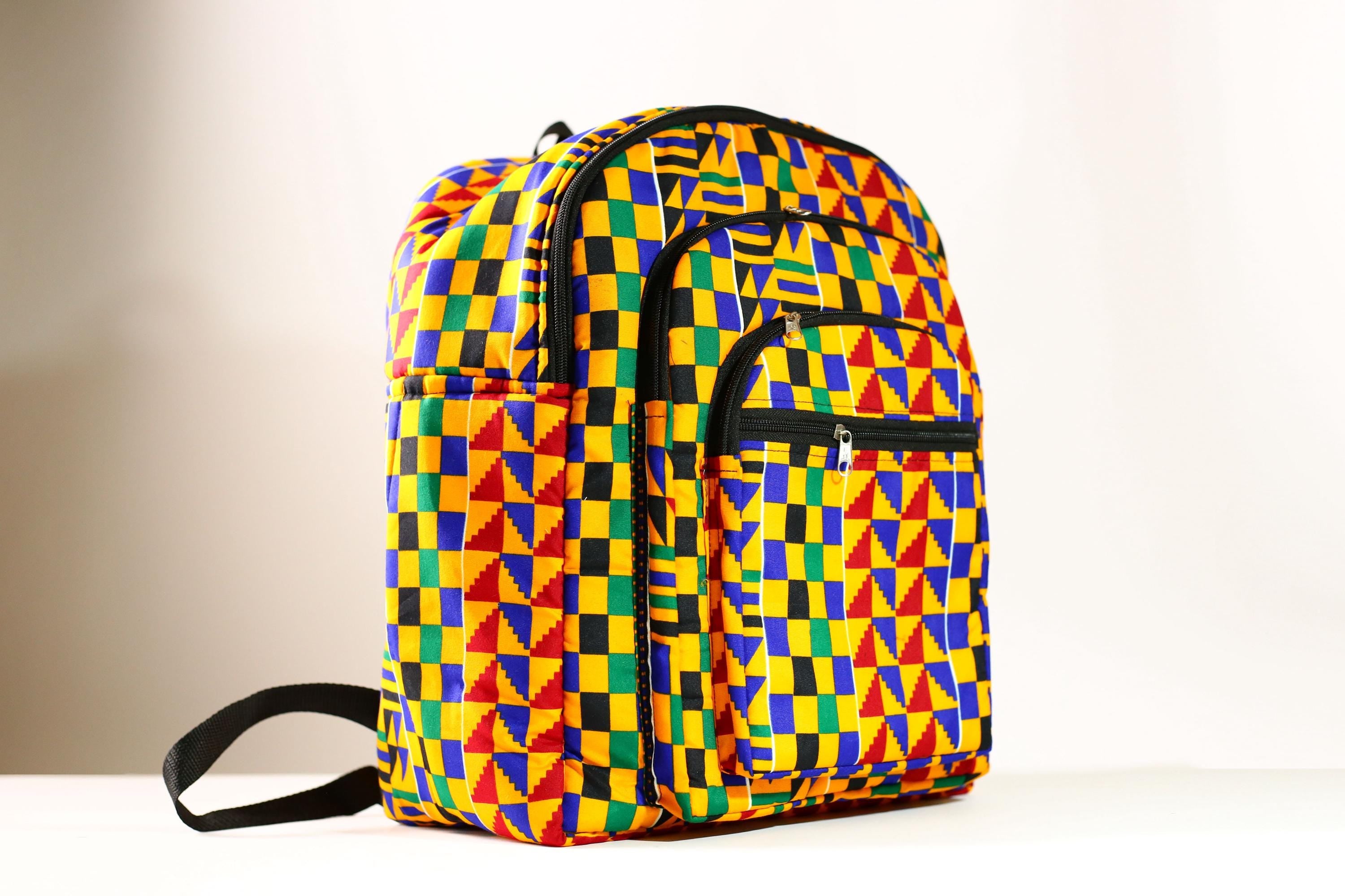 Handmade African Kente Cloth Backpack, Bright SIZE(CM) 42/39 Colors Pattern Styles-G4276