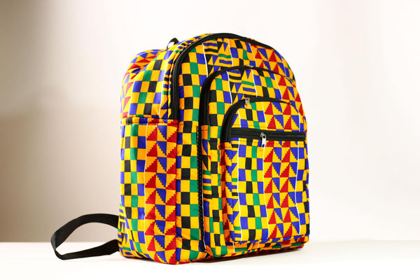 Handmade African Kente Cloth Backpack, Bright SIZE(CM) 42/39 Colors Pattern Styles-G4276