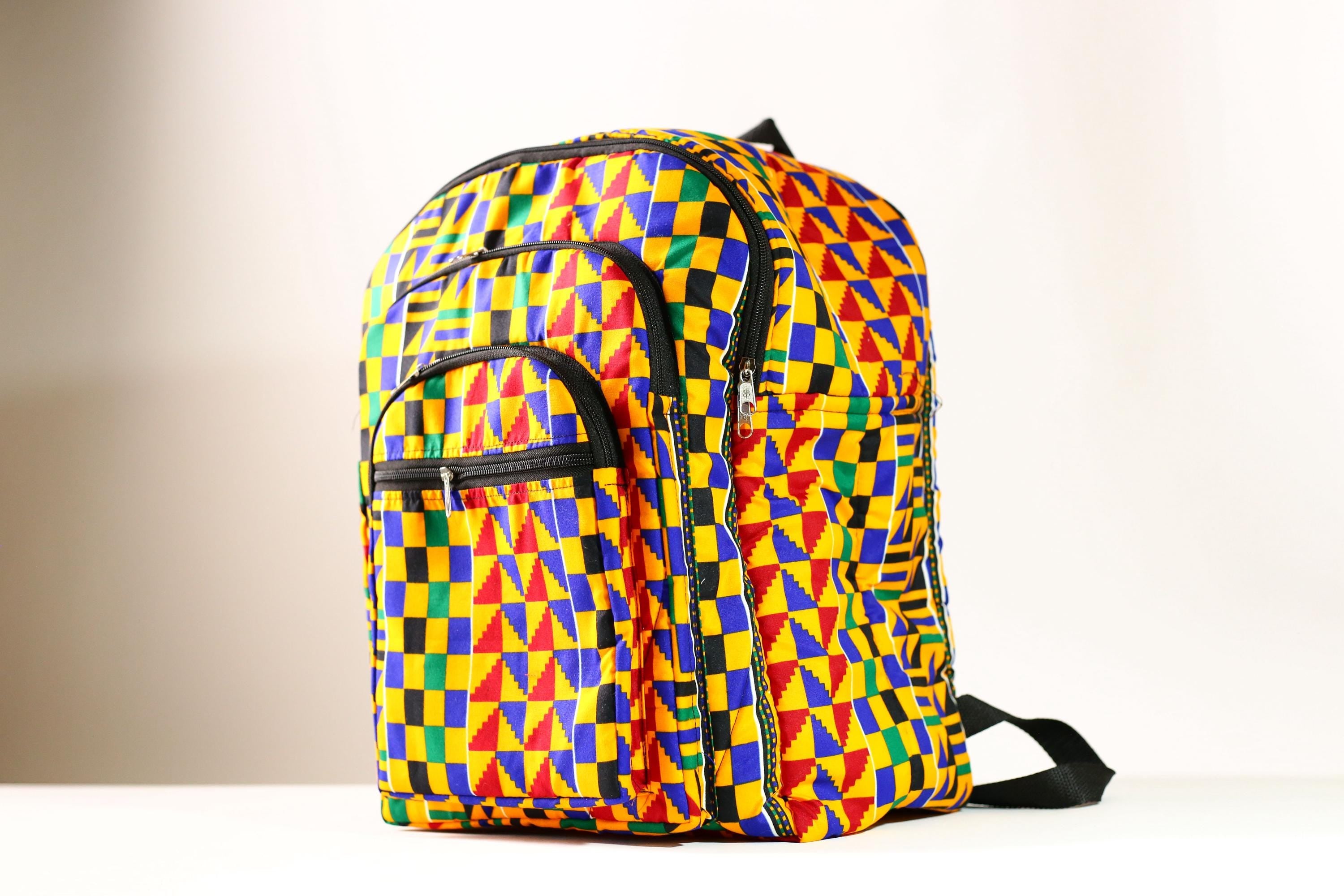 Handmade African Kente Cloth Backpack, Bright SIZE(CM) 42/39 Colors Pattern Styles-G4276