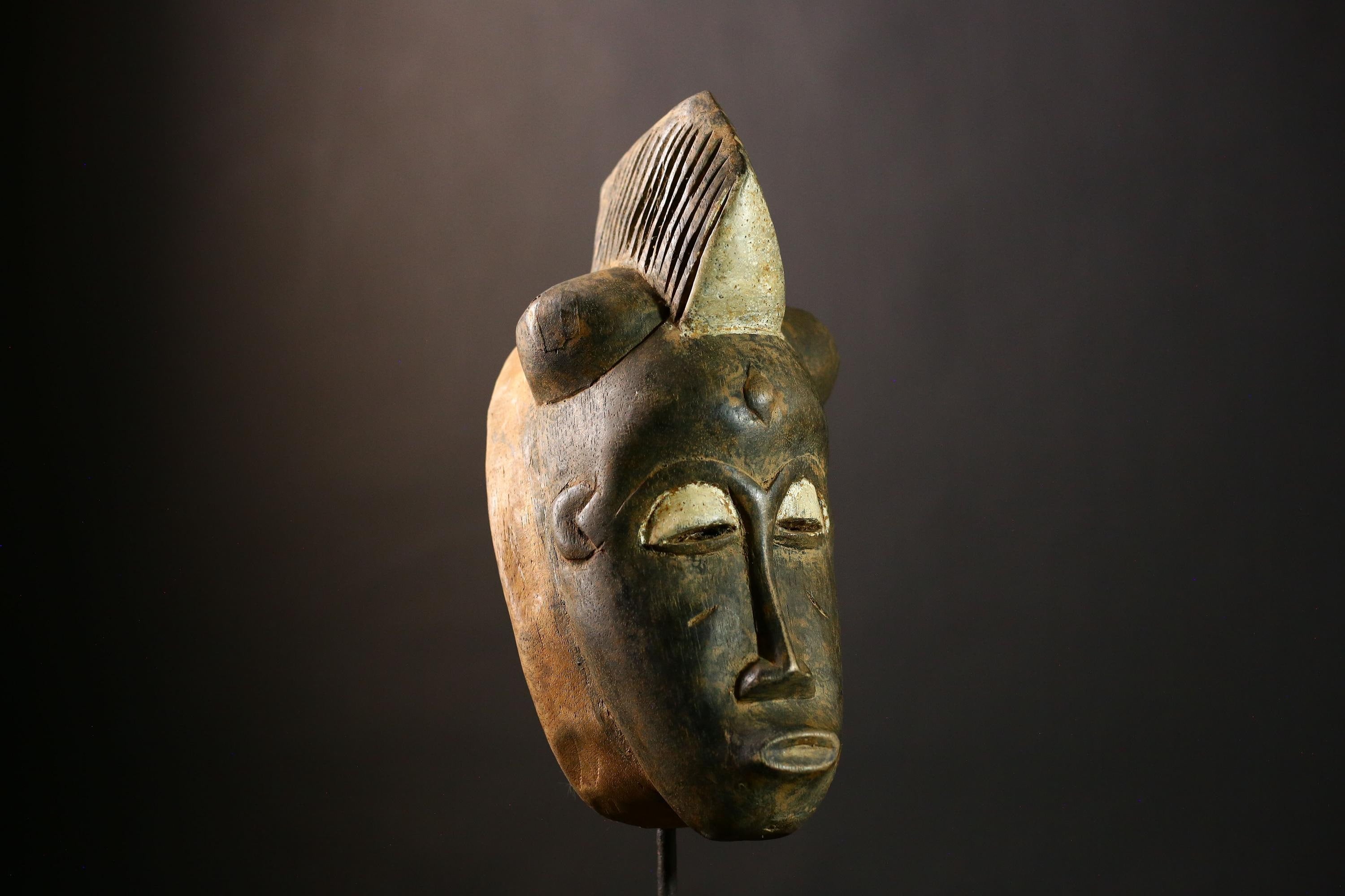 African Baule Mask Traditional Vintage Tribal Art Home Decor Collectible-G1904