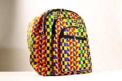 Kente African Print Backpack Book Bag Rucksack Handmade Backpack -G4304