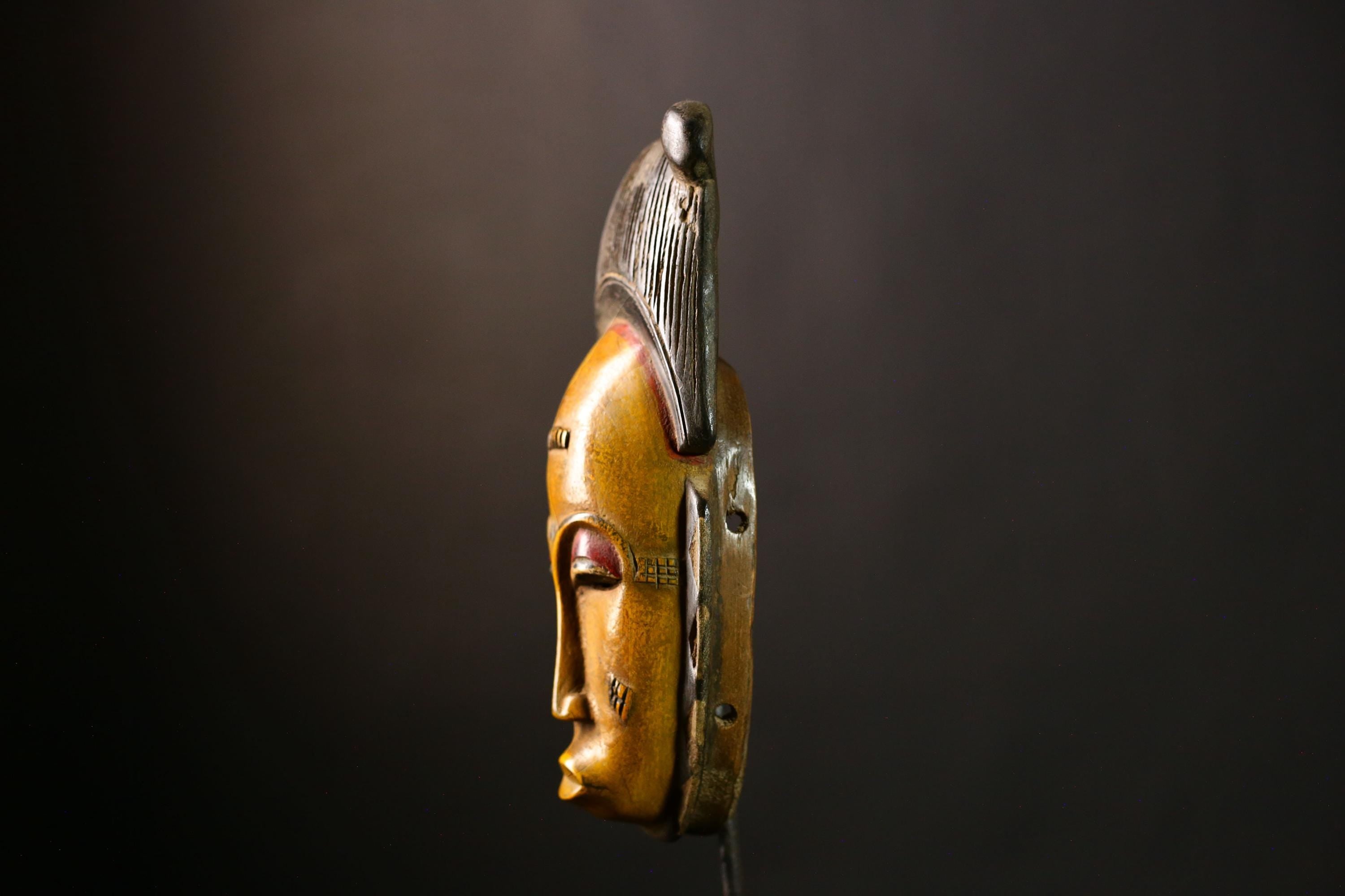 African Baule Masks Handcrafted Tribal Art Sculpture | Baule Wall Hanging | Authentic African Mask | Primitive Decor Collectible-G4085