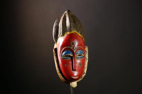 African Baule Masks Handcrafted Wooden Wall Sculpture | Authentic African Art | Unique Tribal Decor | Vintage Collectible Masterpiece-G4082