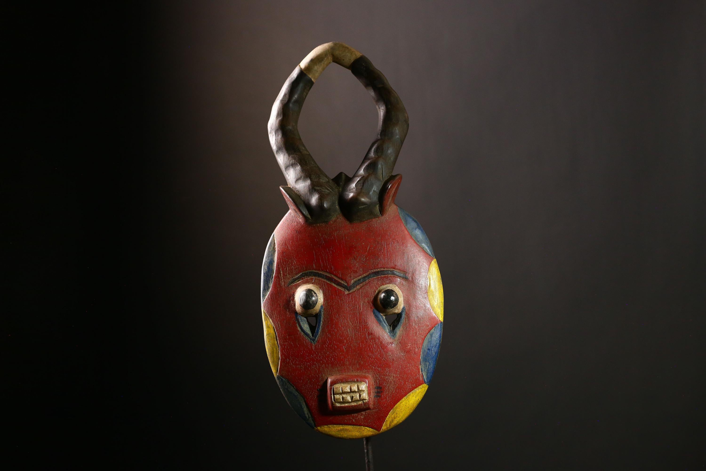 African Goli Masks Antique Hand-Carved Kplé Kplé Unique Wooden Sculpture | Tribal Wall Art | Authentic Collectible Décor Piece -G4072