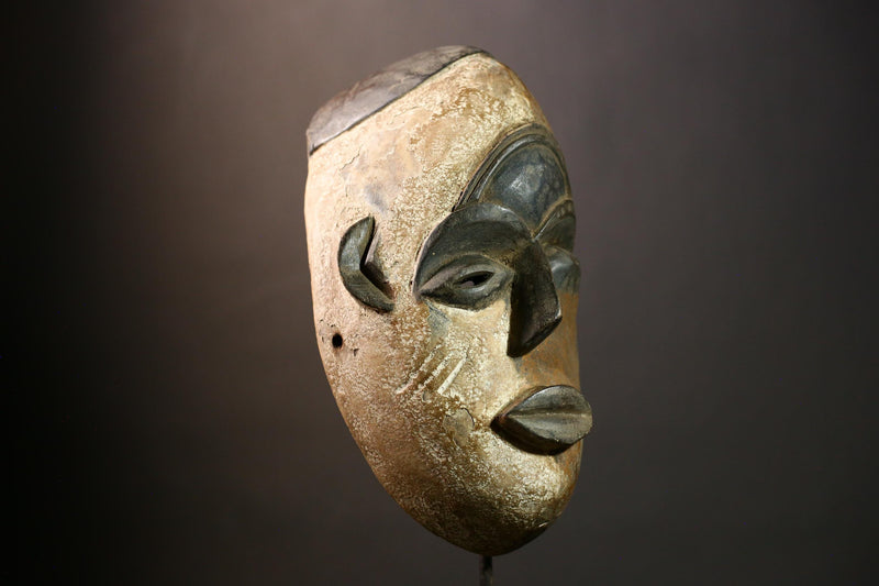 Authentic African Igbo BEGA Mask Hand Carved Wooden Tribal Art Wall Decor Perfect for Cultural Home Accents-9476