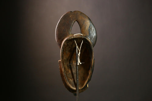 African Baule Mask Vintage Wooden Tribal Art Face Hand Carved Guro Wall Decor Ethnic Collectible-9477