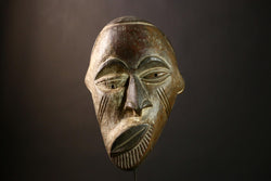 Antique African Igbo Mask Carved Wooden Wall Hanging Collectible Tribal Art Ethnic Decor Ceremonial Face-9453