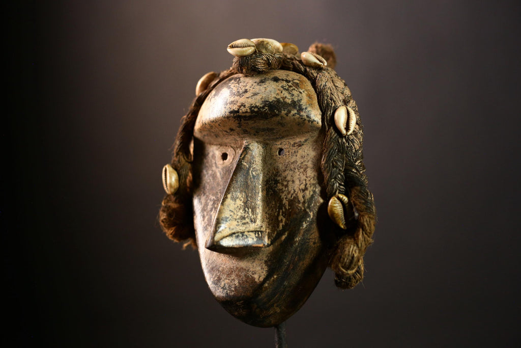 Antique African Dan Mask Handcrafted Wooden West Coast Tribal Art Collectible Wall Hanging Ethnic Decor-6620