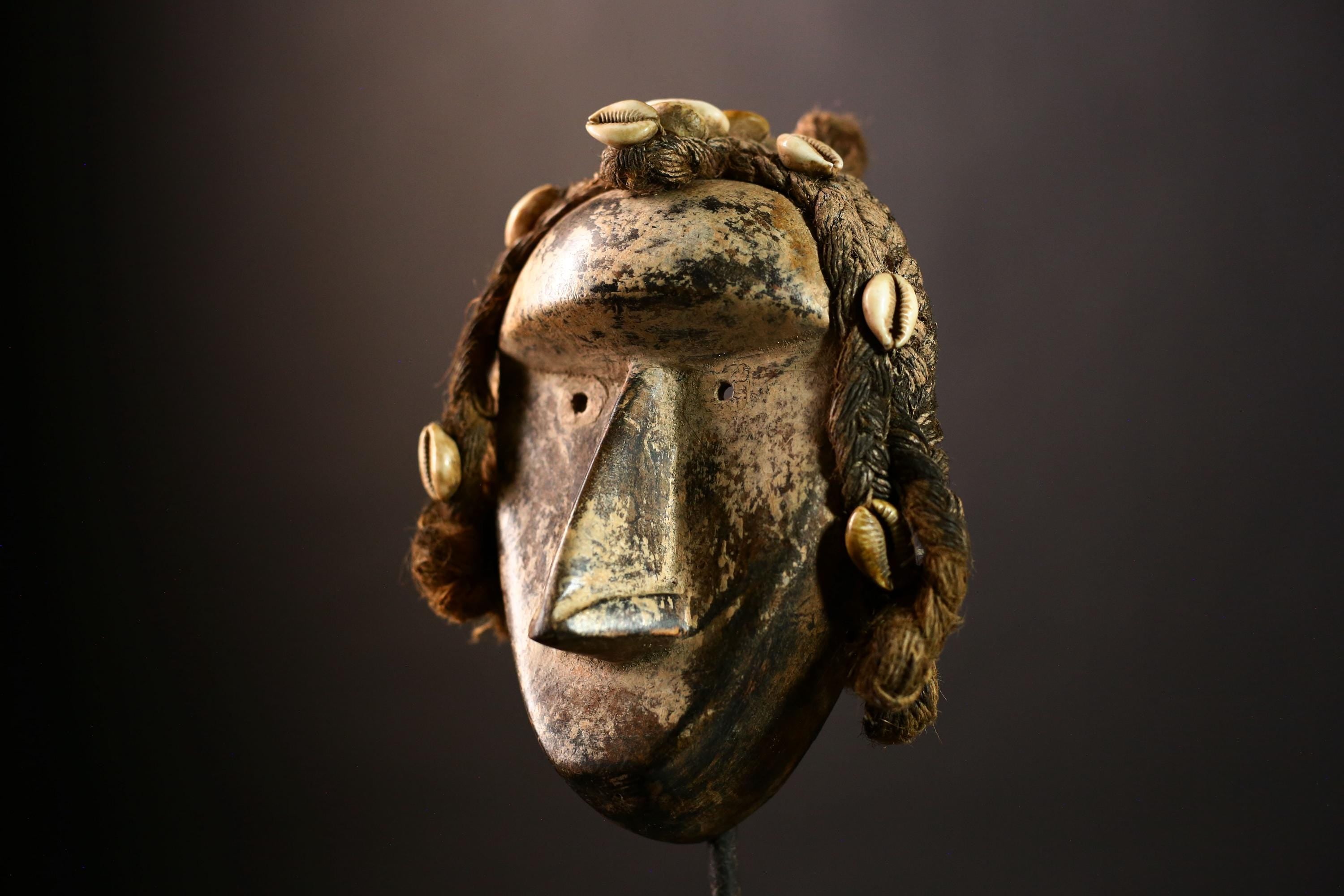 Antique African Dan Mask Handcrafted Wooden West Coast Tribal Art Collectible Wall Hanging Ethnic Decor-6620